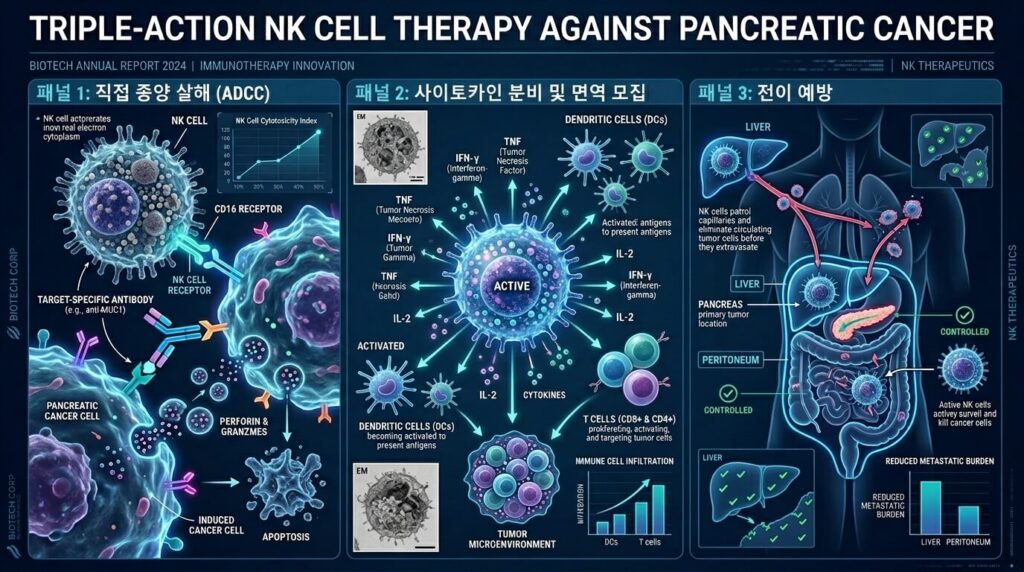NK세포 췌장암 3중 공격 메커니즘 CD16