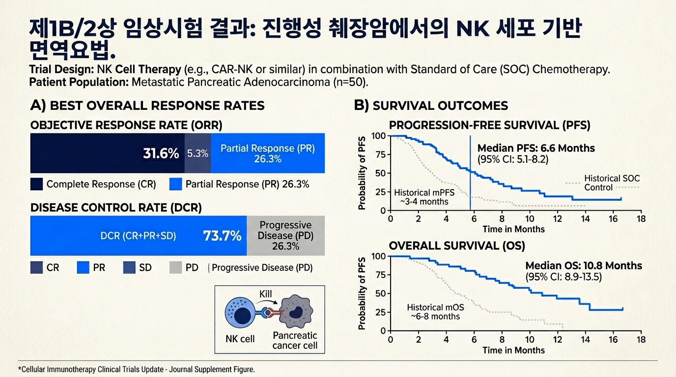 췌장암 NK세포치료 임상 반응률 생존율
